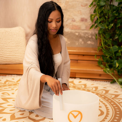 12" Planetary Tuned Crystal Singing Bowl, Synodic Day 194.18 Hz