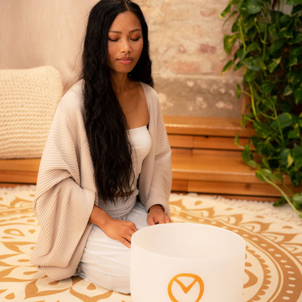 12" Planetary Tuned Crystal Singing Bowl, Synodic Day 194.18 Hz