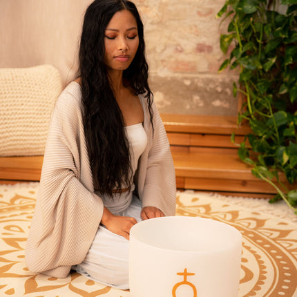 12" Planetary Tuned Crystal Singing Bowl, Earth Year / Om 136.10 Hz