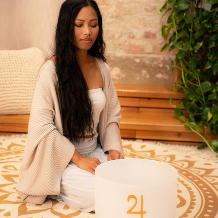 12" Planetary Tuned Crystal Singing Bowl, Jupiter 183.58 Hz