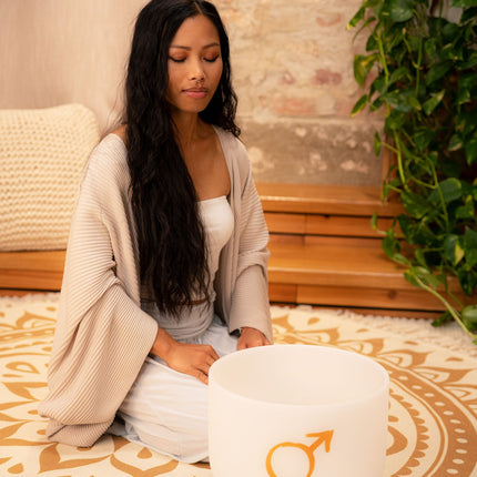 12" Planetary Tuned Crystal Singing Bowl, Mars 144.72 Hz