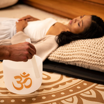 8" Planetary Tuned Crystal Singing Bowl, OM