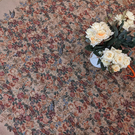 DaDa Bedding Wildflower Wonderland Floral Golden Beige Tan Square Dining Table Cloth (3100)