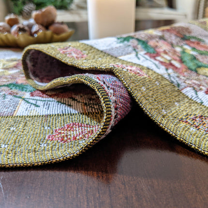 DaDa Bedding Rustic Floral Bouquet Lights Holiday Tapestry Dining Table Runner (6068)