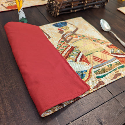 DaDa Bedding Set of 4-Pieces Dancing Women African Kwanzaa Tapestry Dining Table Placemats 13” x 19” (18117)