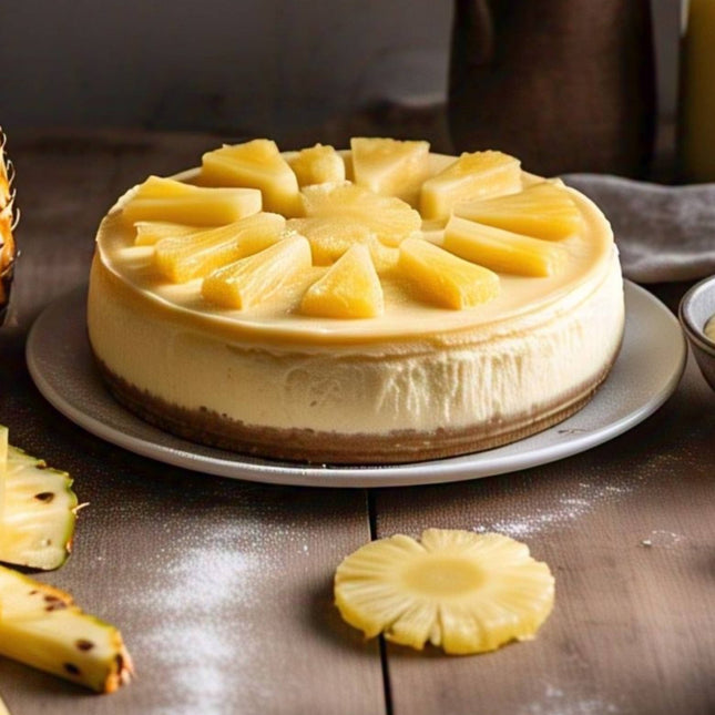 Andy Anand Pineapple Cheesecake 9" Fresh Made in Traditional Way, Amazing Bakeries with Cheesecake Delivery (2 lbs)
