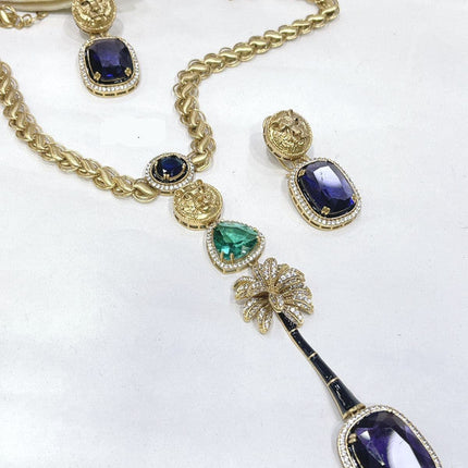 Exclusive Designer Sabya Sachi Inspired Fusion Stone Necklace Set