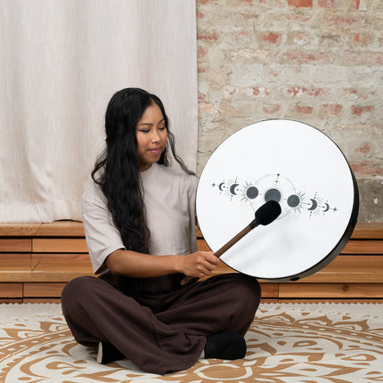 18" Ritual Drum, Moon Phases, True Feel Synthetic Head
