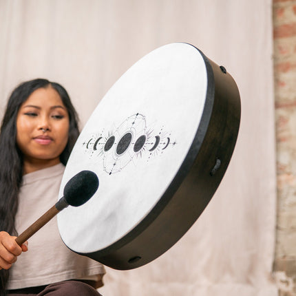 18" Ritual Drum, Moon Phases, True Feel Synthetic Head