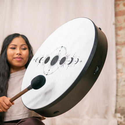20" Ritual Drum, Moon Phases, True Feel Synthetic Head