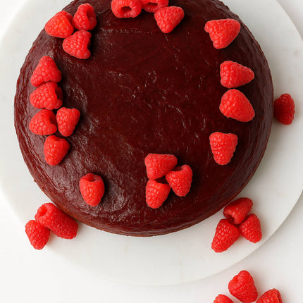 Andy Anand Chocolate Raspberry Truffle Cake 9" with Real Chocolate Truffles: Perfect Handmade Cakes Freshly Baked  - 2.8 lbs