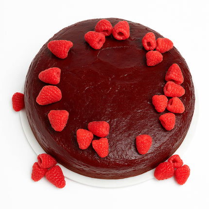 Andy Anand Chocolate Raspberry Truffle Cake 9" with Real Chocolate Truffles: Perfect Handmade Cakes Freshly Baked  - 2.8 lbs