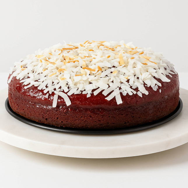 Andy Anand Exquisite 9" Gluten Free Raspberry Chocolate Truffle Coconut Cake 9" with Real Chocolate Truffles: Always Made in Small Batches with Fresh Ingredients - 2.8 lbs
