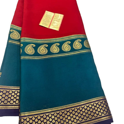 120gm Pure Mysore Silk Saree With Bentex Border