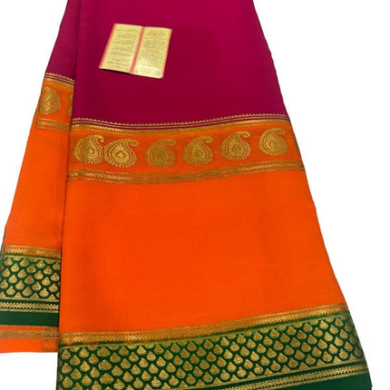 120gm Pure Mysore Silk Saree With Bentex Border