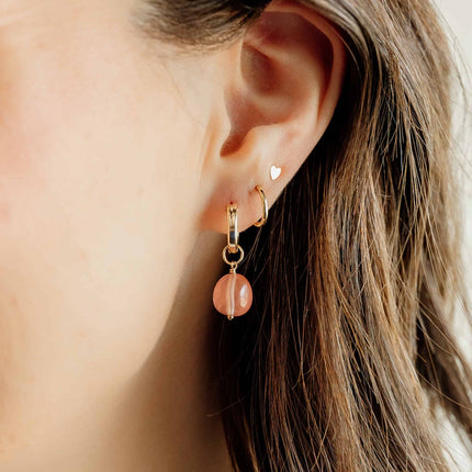 Rose Quartz Hoop Charms