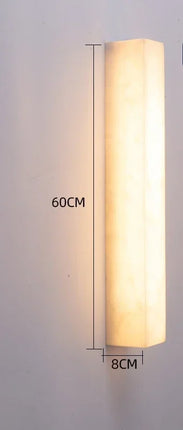 Sienna Verro Long Marble Wall Sconce — Modern Copper & Stone Accent Lighting for Hall, Living Room & Boutique Interiors