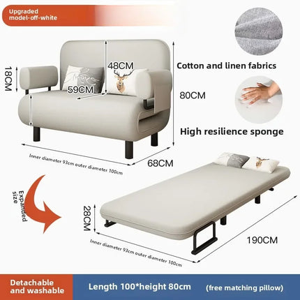 Bonney Rêve Convertible Sofa Bed — Modern Folding Telescopic Design for Small Apartments, Balcony Lounges & Single Suites
