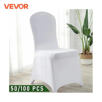 Vevor Universal Spandex Chair Covers — White Luxury Stretch Slipcovers for Weddings, Banquets & Fine Dining Events (12/30/50/100 Pcs)