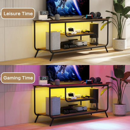 WhisperGlow Luxe TV Stand With Smart Power & Ambient LED Aura – Light Gray Serenity