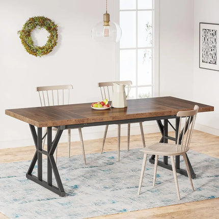 The Belmont Manor 70.8” Farmhouse Dining Table – Heritage Grandeur, Modern Power