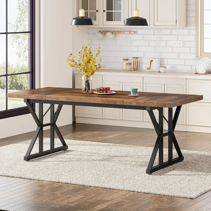 The Belmont Manor 70.8” Farmhouse Dining Table – Heritage Grandeur, Modern Power