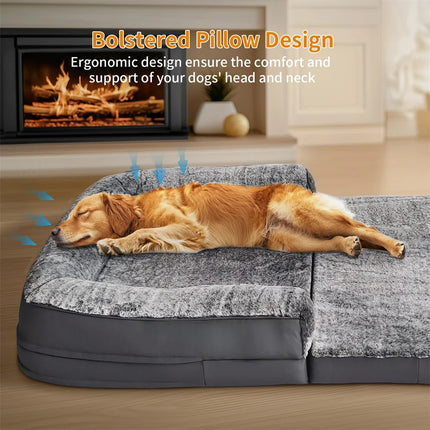 Foldable Human Dog Bed – 2-in-1 Calming Plush Sofa Lounge for Adults & Pets (Washable, Waterproof, Weighted Comfort)