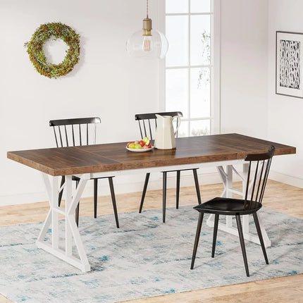 The Belmont Manor 70.8” Farmhouse Dining Table – Heritage Grandeur, Modern Power