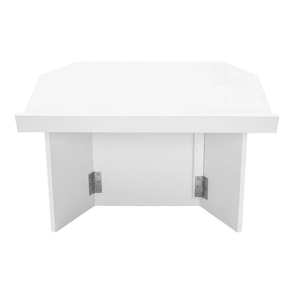 The House Of Bonney Foldable Tabletop Podium – Portable White Lectern Desk For Teachers, Churches & Home Presentations