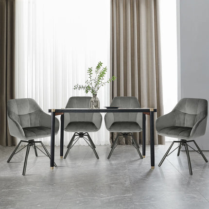 VelvetWhirl Comfort Dining Duo – 2PCS Swivel Upholstered Armchair Set for Kitchen & Living Harmony