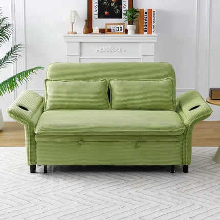 The Élan Verde Convertible Sofa Bed | 65.74” Luxe Corduroy Statement Piece, Dual-Function Reclining Elegance for Living & Bedroom Spaces | Limited Series