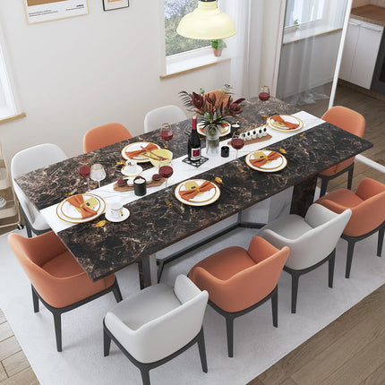 The Grand Lumière Dining Table – Luxe Marble Finish, Modern Elegance, Timeless Gatherings