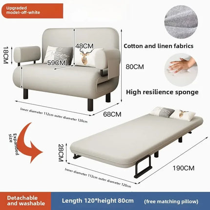 Bonney Rêve Convertible Sofa Bed — Modern Folding Telescopic Design for Small Apartments, Balcony Lounges & Single Suites