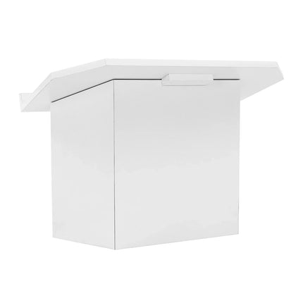 The House Of Bonney Foldable Tabletop Podium – Portable White Lectern Desk For Teachers, Churches & Home Presentations