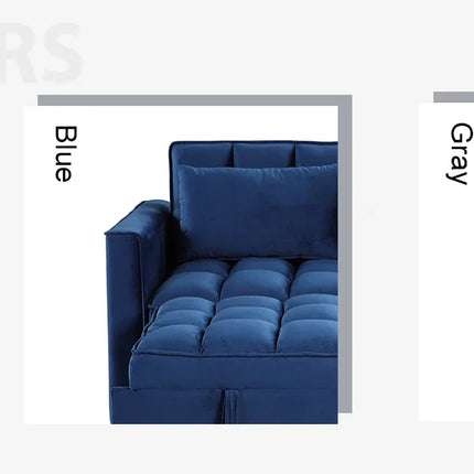 The House Of Bonney EBELLO 3-In-1 Velvet Convertible Sofa Bed – Modern Space-Saving Double Sleeper With Pillows