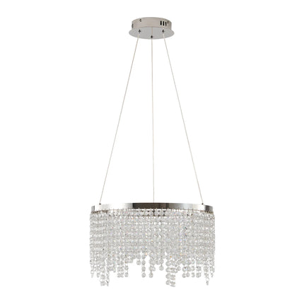 Opéra Halo 16" Crystal LED Pendant – Dimmable Luxe Chandelier with Adjustable Hue for Modern Interiors