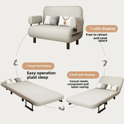 Bonney Rêve Convertible Sofa Bed — Modern Folding Telescopic Design for Small Apartments, Balcony Lounges & Single Suites