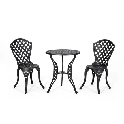 GardenGrace Cast Aluminum Patio Bistro Set – Timeless Outdoor Metal Furniture for Courtyard, Balcony & Backyard Bliss