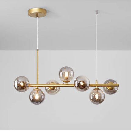 Modern Glass Ball Ceiling Chandelier | Elegant Golden Black Pendant Light For Dining Room, Kitchen Island & Living Spaces
