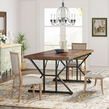 The Belmont Manor 70.8” Farmhouse Dining Table – Heritage Grandeur, Modern Power