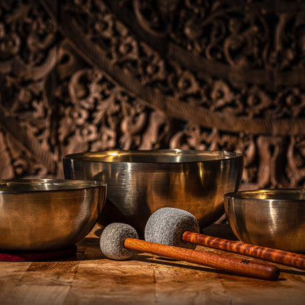 3-Piece Energy Therapy Series Singing Bowl Set, 1000/1400/2200g