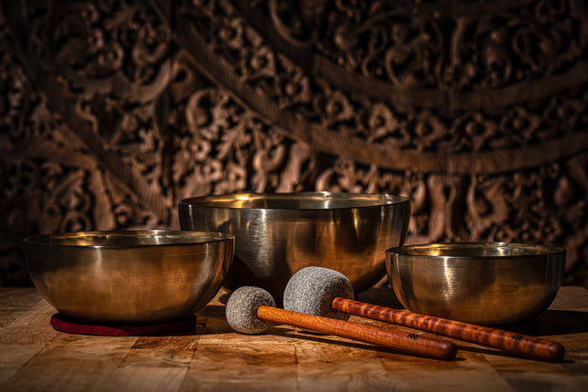3-Piece Energy Therapy Series Singing Bowl Set, 1000/1400/2200g