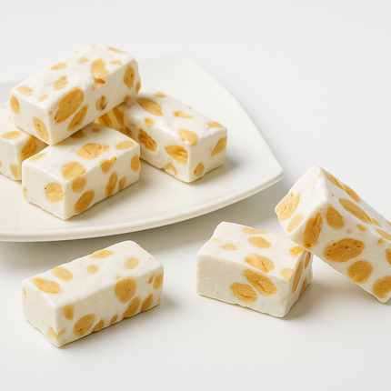 Andy Anand Chocolatier Sugar & Gluten Free Almond Brittle Nougat - Made in Europe Gluten Free Diabetic Friendly Nougat Candy, Unforgettable Flavor,Bite With Italian Nougat Brittle (7 Oz)