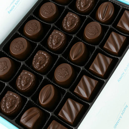 Andy Anand 24 pcs Sugar Free Vegan Dark Chocolate Truffles – 60% Chocolate (Cocoa Butter), Dairy Free, Soy Free, Sesame Free, Gift Boxed