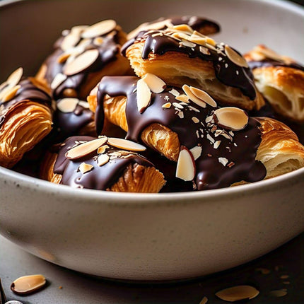 Andy Anand Sugar Free Dark Chocolate Almond Croissants, 10 Pcs Handcrafted Guilt-Free Treats 2 lbs