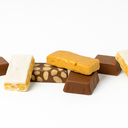 Andy Anand Sugar Free Nougat Assortment, Gluten Free - 4 Delicious Flavors of Soft Almond European Nougat with a Creamy Feel | Gluten Free, Creamy Texture - Gourmet Treat Made in Europe (8 Pcs 7 Oz)