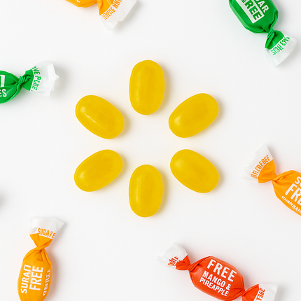 Andy Anand 55 Pc Sugar Free Ginger Candy with great tasting 3 Flavors Orange, Mango & Lemon Made In Italy, Imported Sugar Free Hard Candy - Delicious and Healthy 7 Oz