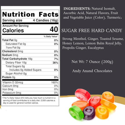 Andy Anand Sugar Free Herbal Candy , 8 Flavor Mega Pack of Soothing Hard Wellness Candy, Pure Comfort Soothing Sweets, Zero Sugar, Low Calorie Keto, Diabetic Friendly, Gluten Free (80 Count 7 Oz)
