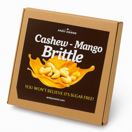 Andy Anand's Sugar Free Mango & Cashew Brittle - Croccante, Imported from Italy, a Crunchy Delight that Melts in Your Mouth! 1 lbs