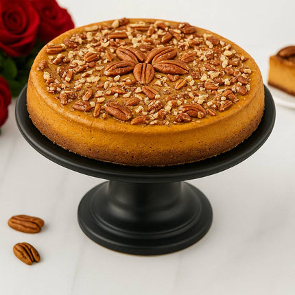 Andy Anand Sugar Free Pumpkin Pecan Cheesecake: Made with Pecans, Fresh Eggs & Cream, Soft Moist, Best Cheese Cake For Anniversary Celebrations & Dessert Lovers (2.4 lbs)